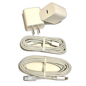 5/$25 USB-C to Lightning 2-Pack Cord & Socket Plug Bundle NWT NIP